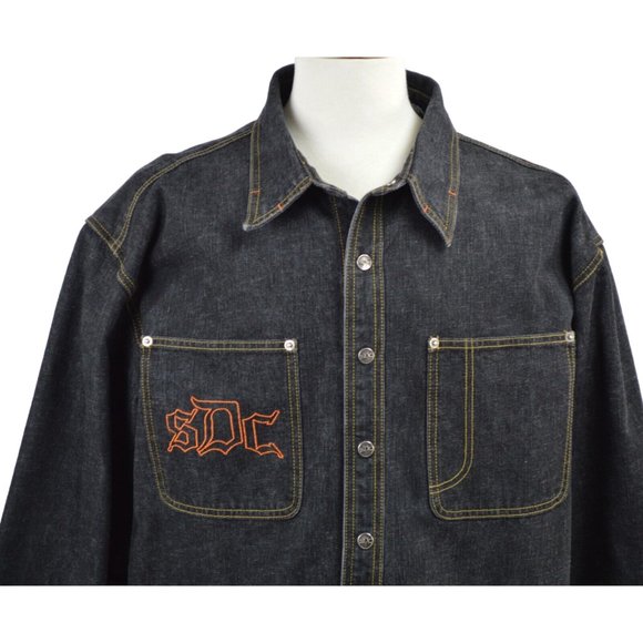 SNOOP DOGG Jeans Jacket Size 2XL Black Wash Denim Embroidered SDC Doggystyle - Picture 3 of 8